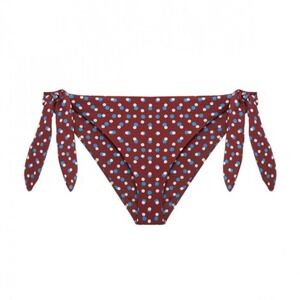 Eberjey Mius Ursula Bikini Bottom Polka Dot Side Terra Cotta Tie Medium NWT $75